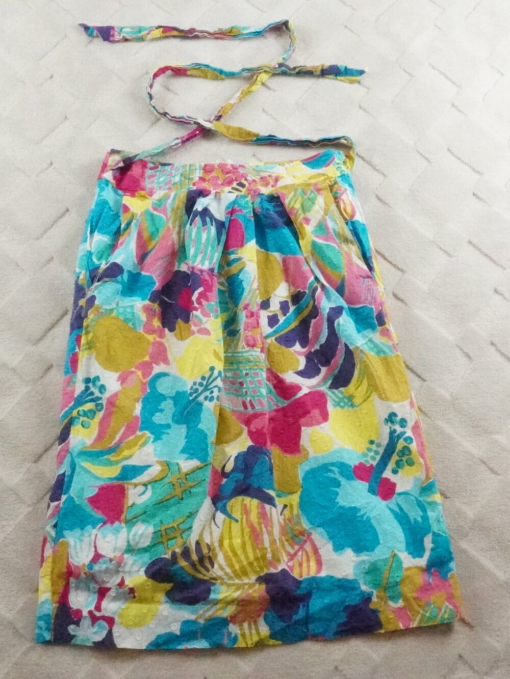 J.Crew Floral Print Tie Waist Skirt Womens 8 Tropical Summer Vacation Vibes
